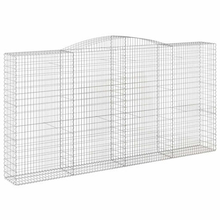 Gabioner bågformade 10 st 400x50x200/220 cm galvaniserat järn