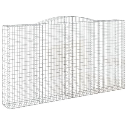 Gabioner bågformade 8 st 400x50x220/240 cm galvaniserat järn