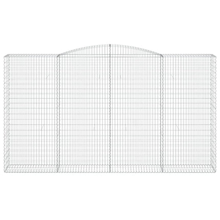 Gabioner bågformade 9 st 400x50x220/240 cm galvaniserat järn