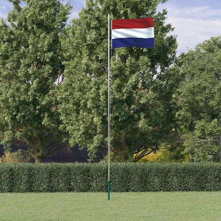 Nederländernas flagga och flaggstång 6,08 m aluminium