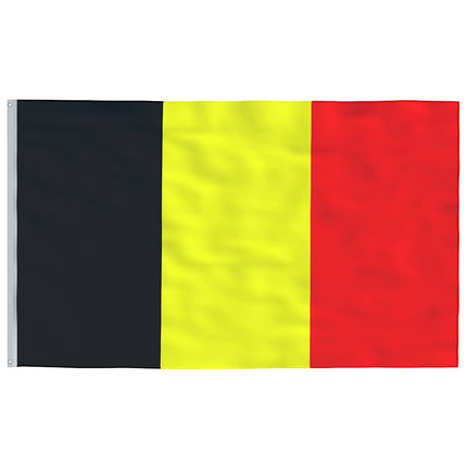 Belgiens flagga och flaggstång 6,08 m aluminium