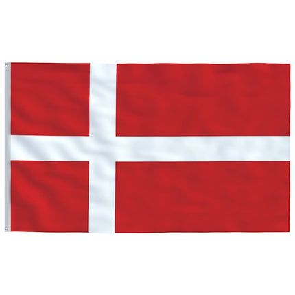 Danmarks flagga med flaggstång 6,08 m aluminium