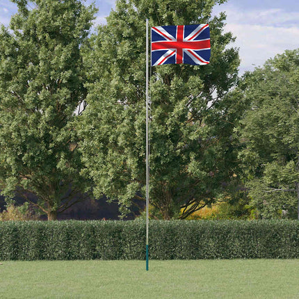Storbritanniens flagga och flaggstång 6,08 m aluminium
