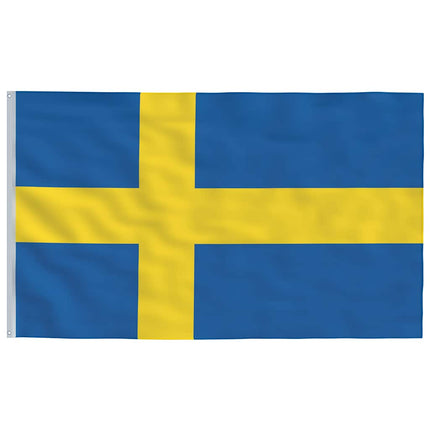 Sveriges flagga med flaggstång 6,08 m aluminium