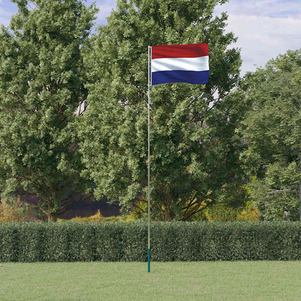 Nederländernas flagga och flaggstång 5,5 m aluminium