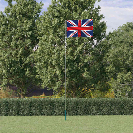 Storbritanniens flagga och flaggstång 5,5 m aluminium