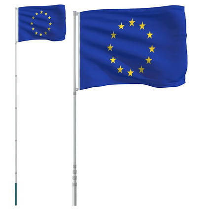 Europas flagga och flaggstång 5,5 m aluminium