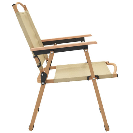 Campingstolar 2 st Beige 54x55x78 cm oxfordtyg