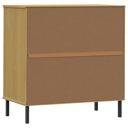 Byrå med 3 lådor brun OSLO 77x40x79,5 cm massivt trä