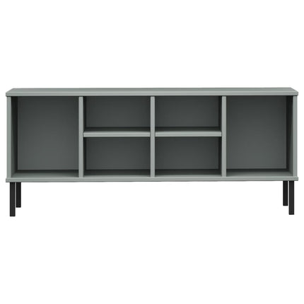 Skohylla med metallben OSLO grå 106x35x45 cm massivt trä