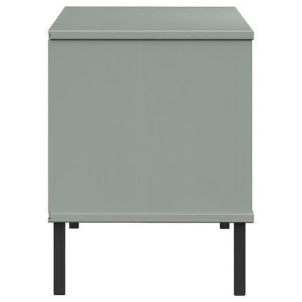 Skohylla med metallben OSLO grå 106x35x45 cm massivt trä
