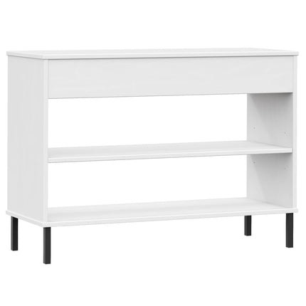 Konsolbord med metallben OSLO vit massiv furu