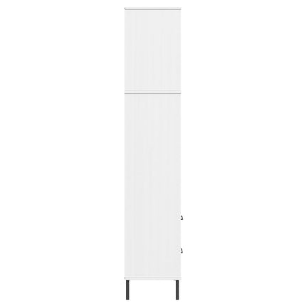 Bokhylla med 2 lådor OSLO vit 60x35x180 cm massivt trä