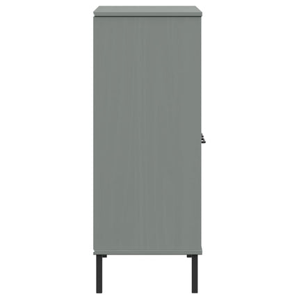 Bokhylla med metallben OSLO grå 90x35x90,5 cm massivt trä