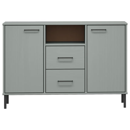 Skänk med metallben OSLO grå 113x40x77 cm massivt trä