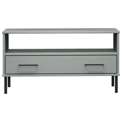 Soffbord med metallben OSLO grå 85x50x45 cm massivt trä