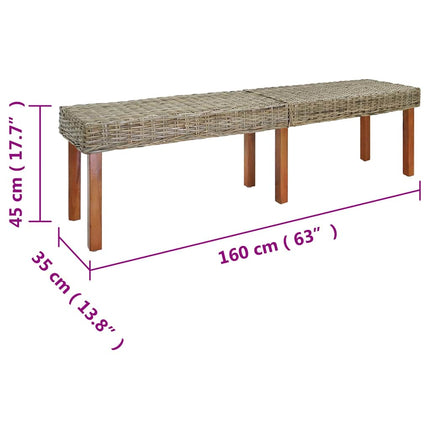 bänk Naturfärg 160 x 35 x 45 cm Massivt mangoträ