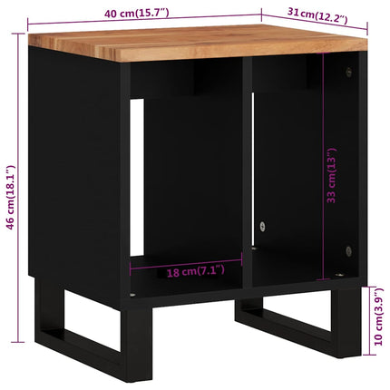 Sidobord 40x31x46 cm massivt akaciaträ och konstruerat trä