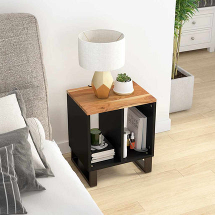 Sidobord 40x31x46 cm massivt akaciaträ och konstruerat trä