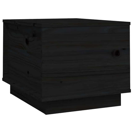 Soffbord svart 40x50x35 cm massivt furu