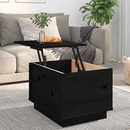 Soffbord svart 40x50x35 cm massivt furu