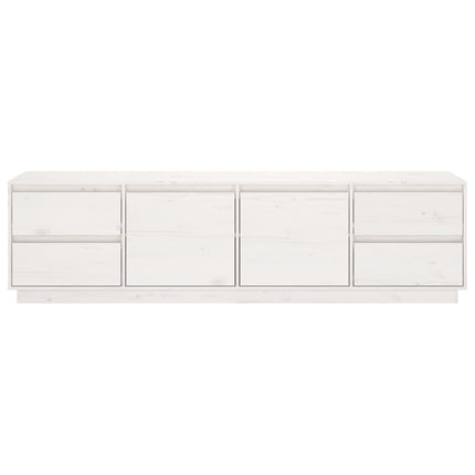 Tv-bänk vit 176x37x47,5 cm massiv furu