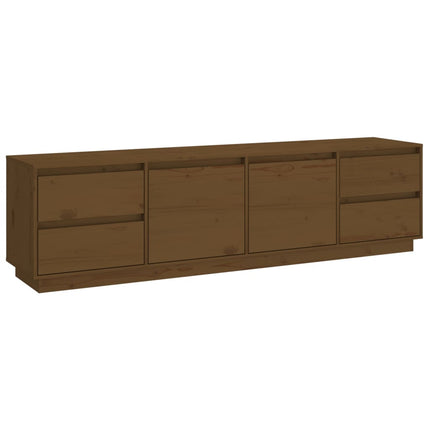Tv-bänk honungsbrun 176x37x47,5 cm massiv furu