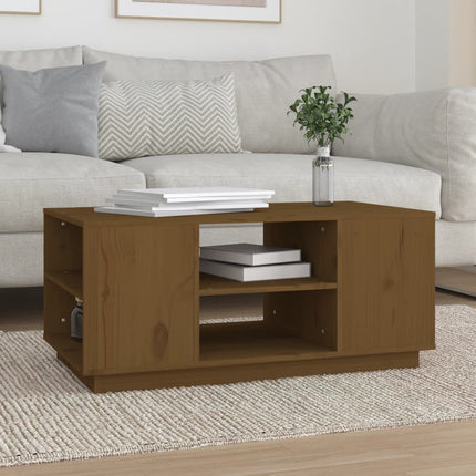 Soffbord honungsbrun 90x49x40,5 cm massiv furu