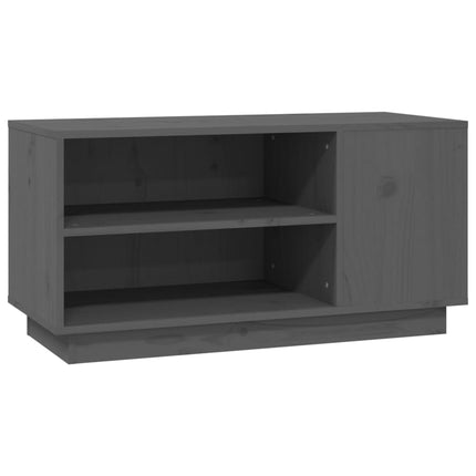 Tv-bänk grå 80x35x40,5 cm massiv furu