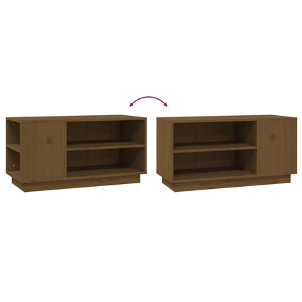 Tv-bänk honungsbrun 80x35x40,5 cm massiv furu