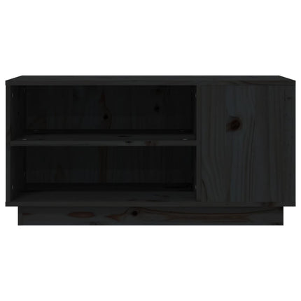 Tv-bänk svart 80x35x40,5 cm massiv furu