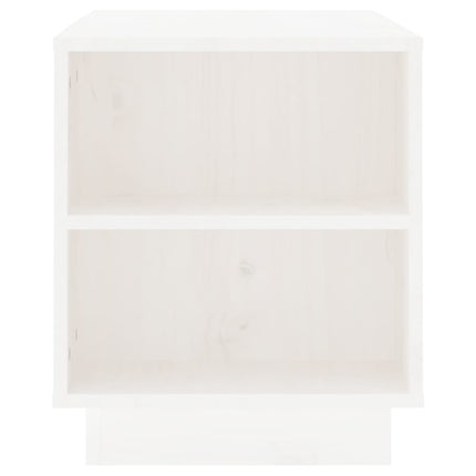 Tv-bänk vit 110x35x40,5 cm massiv furu