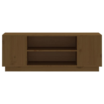 Tv-bänk honungsbrun 110x35x40,5 cm massiv furu