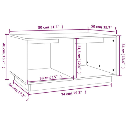 Soffbord honungsbrun 80x50x40 cm massiv furu
