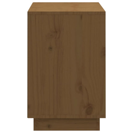 Skoskåp honungsbrun 110x34x52 cm massiv furu