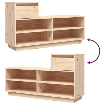 Skoskåp 110x34x61 cm massiv furu