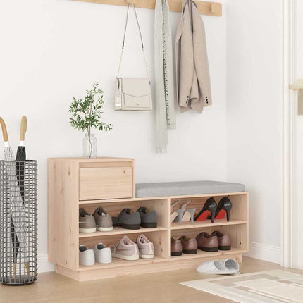Skoskåp 110x34x61 cm massiv furu