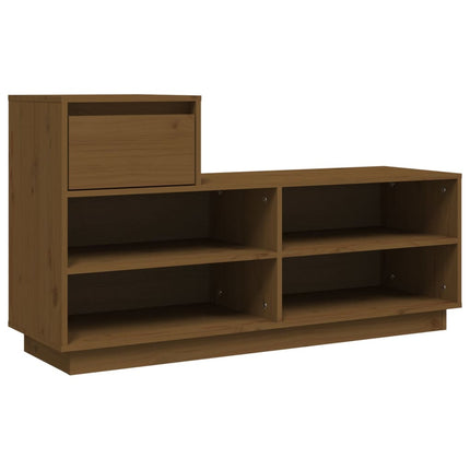 Skoskåp honungsbrun 110x34x61 cm massiv furu