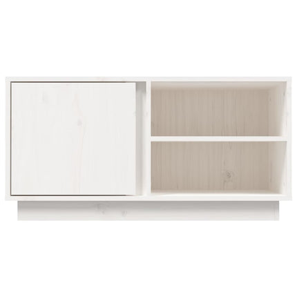 Tv-bänk vit 80x35x40,5 cm massiv furu