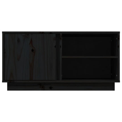 Tv-bänk svart 80x35x40,5 cm massiv furu