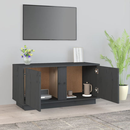 Tv-bänk grå 80x35x40,5 cm massiv furu
