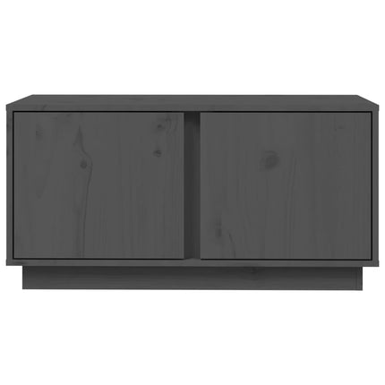 Tv-bänk grå 80x35x40,5 cm massiv furu