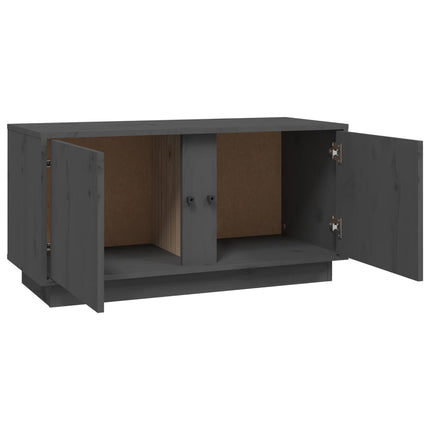 Tv-bänk grå 80x35x40,5 cm massiv furu