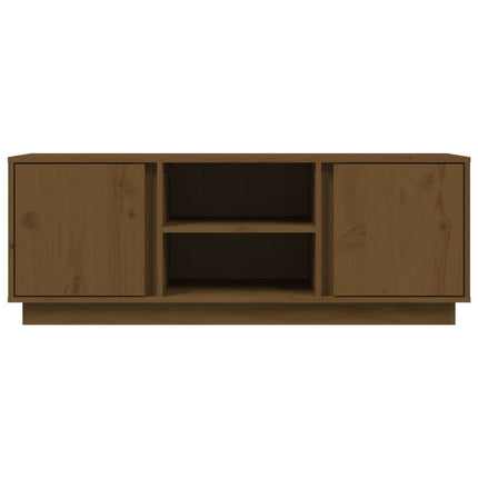 Tv-bänk honungsbrun 110x35x40,5 cm massiv furu