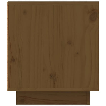 Tv-bänk honungsbrun 110x35x40,5 cm massiv furu