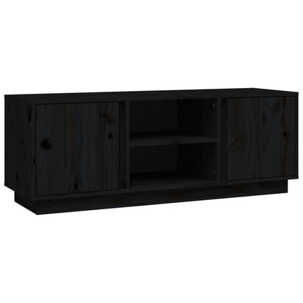 Tv-bänk svart 110x35x40,5 cm massiv furu