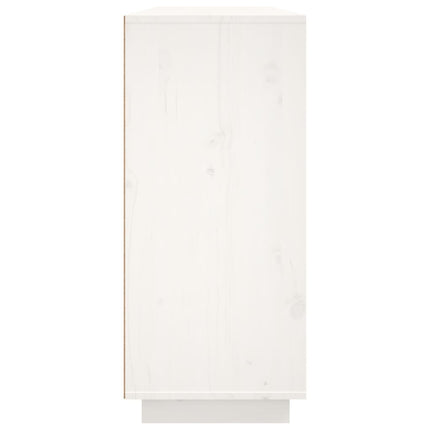 Skänk vit 120x35x80 cm massiv furu