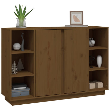 Skänk honungsbrun 120x35x80 cm massiv furu