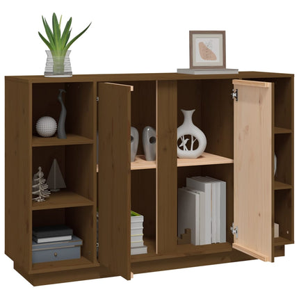Skänk honungsbrun 120x35x80 cm massiv furu