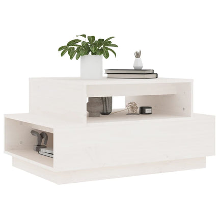Soffbord vit 80x55x40,5 cm massiv furu
